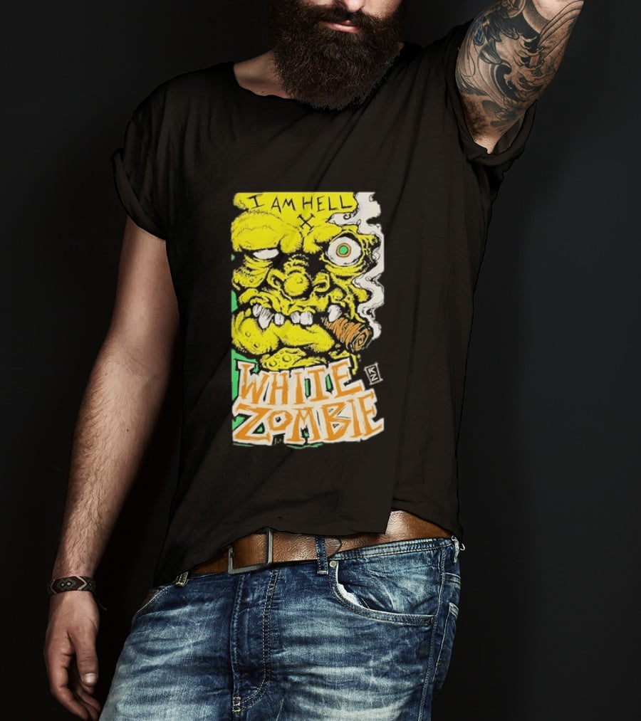 White Zombie I Am Hell Heavy Metal Band Artwork Monster Face T-Shirt
