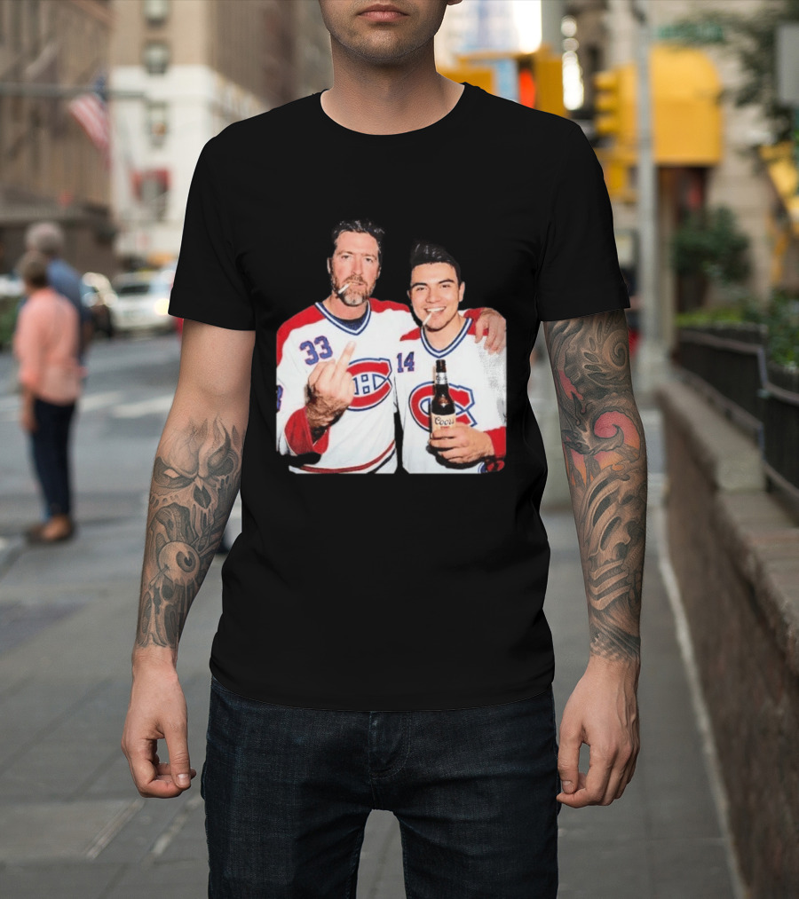 Patrick Roy Nick Suzuki Coors Montreal Canadiens Middle Finger Smoking T-Shirt