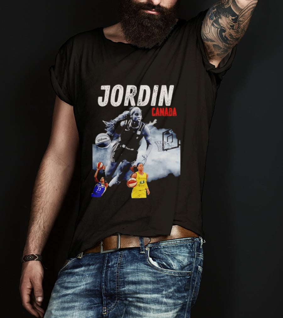 Jordin Canada Los Angeles Basketball Star Wilson Ball Slam Dunk T-Shirt