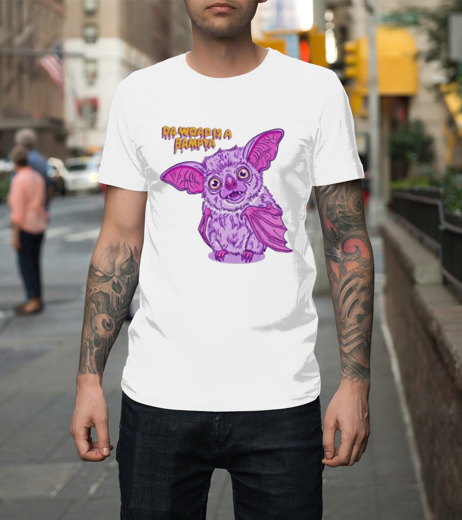 Da Woad Is A Bampya Purple Bat Vampire Cartoon T-Shirt
