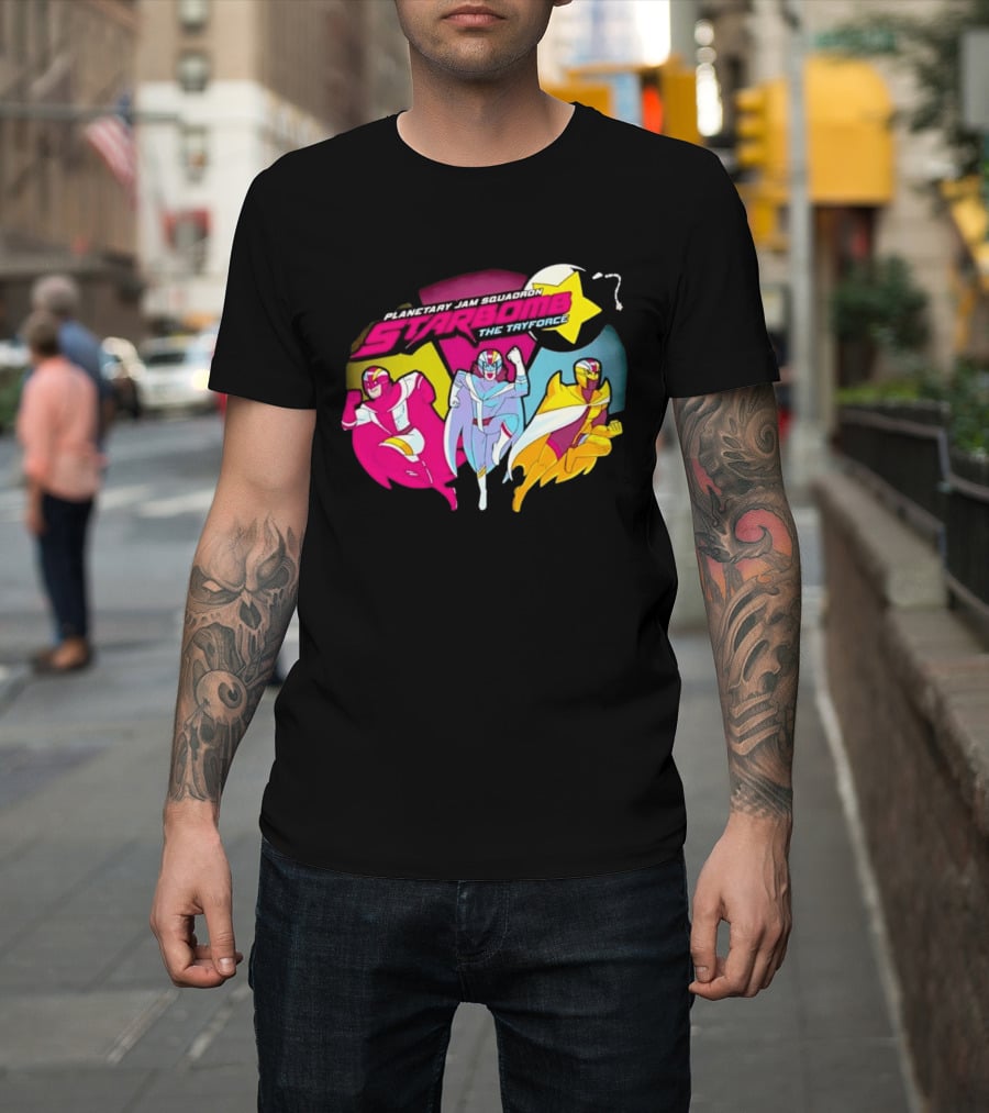 Planetary Jam Squadron Starbomb The Tryforce Retro Heroes T-Shirt