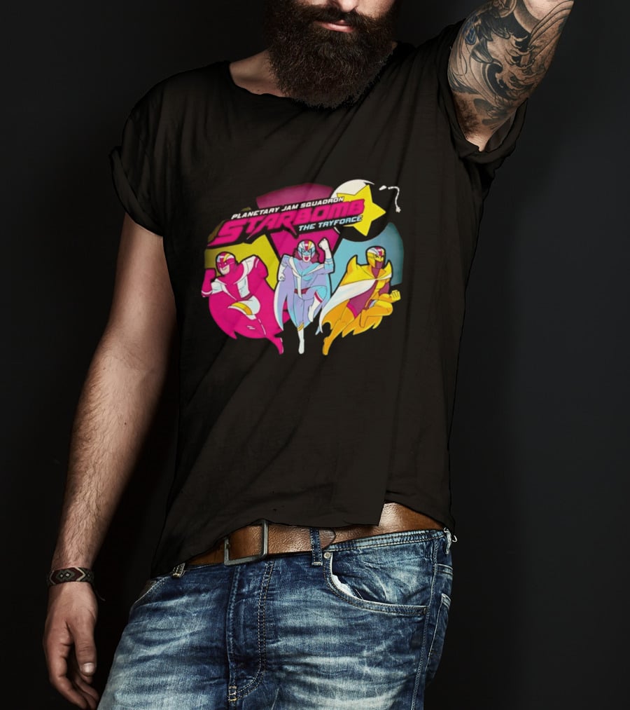 Planetary Jam Squadron Starbomb The Tryforce Retro Heroes T-Shirt