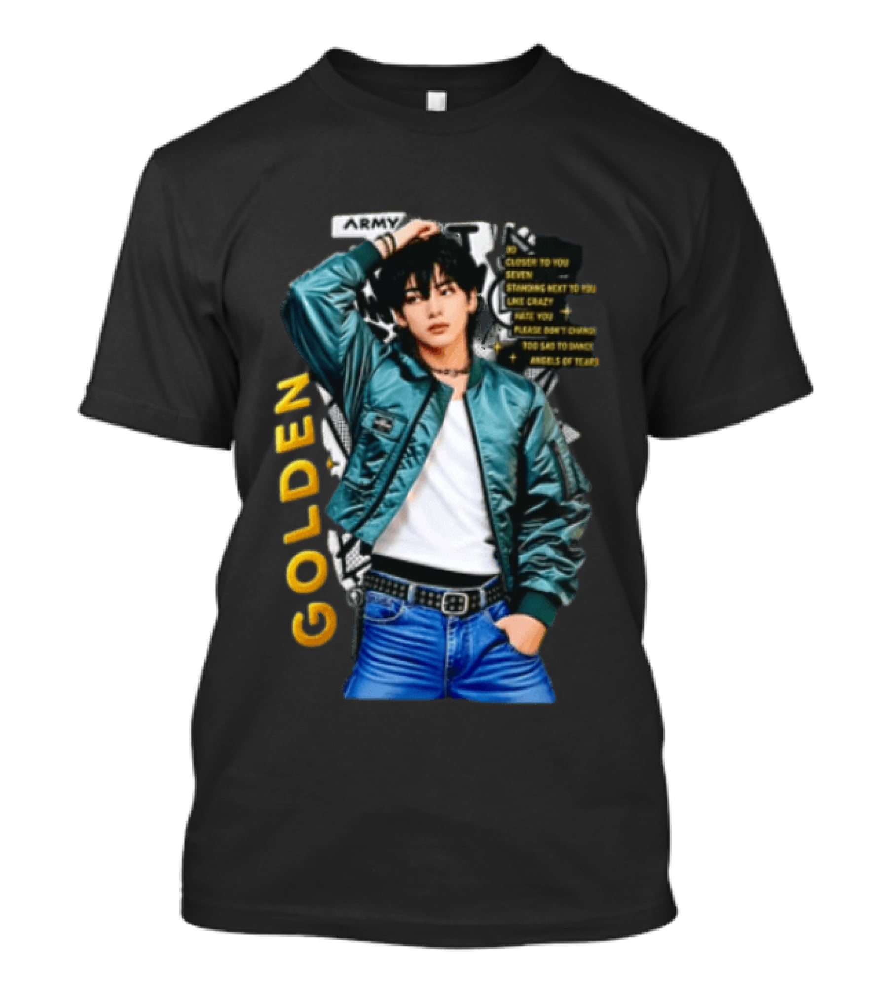Jungkook Seven Golden Army Bomber Jacket Fashion Trend T-Shirt