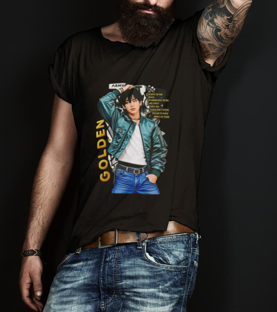 Jungkook Seven Golden Army Bomber Jacket Fashion Trend T-Shirt
