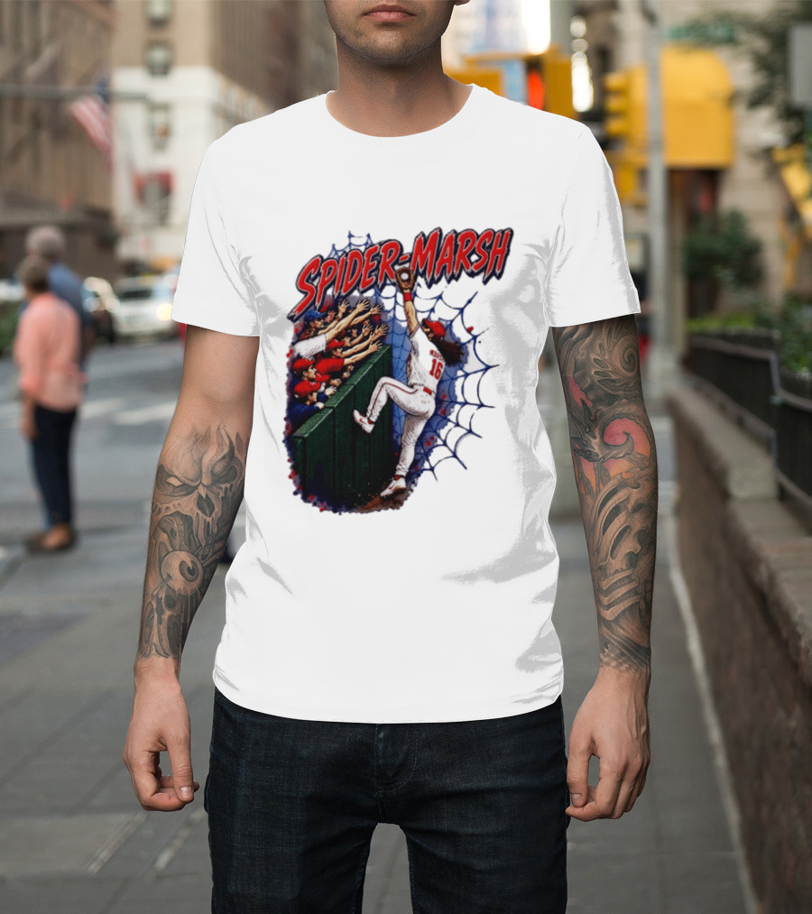 Spider Marsh Brandon Marsh Philadelphia Phillies Baseball Catch Action T-Shirt