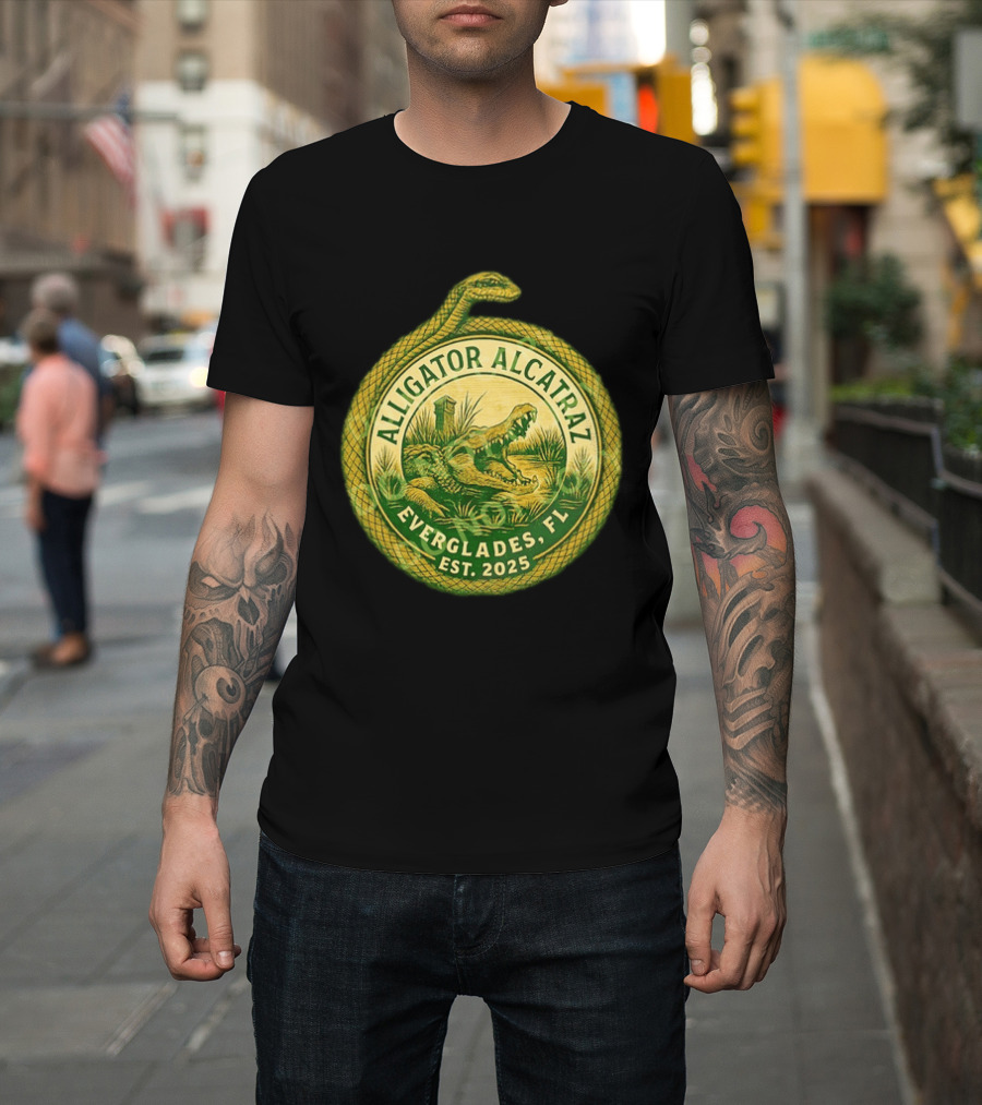 Alligator Alcatraz Everglades Florida Est. 2025 Snake And Reptile T-Shirt