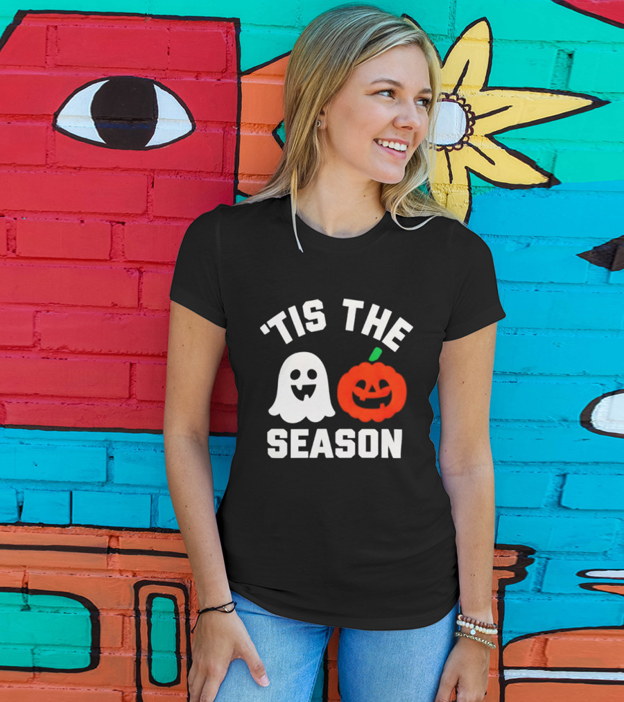 Tis The Season Ghost And Pumpkin Halloween T-Shirt