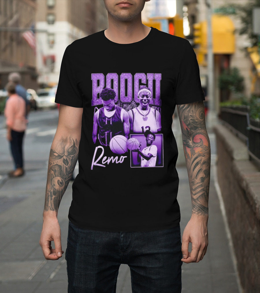 Boogii Remo 12 Basketball Player Retro Style Purple Aesthetic T-Shirt