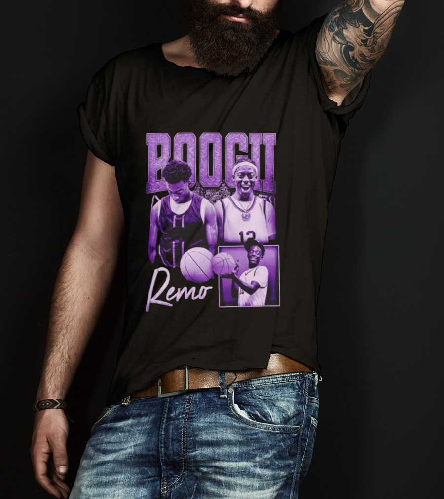 Boogii Remo 12 Basketball Player Retro Style Purple Aesthetic T-Shirt