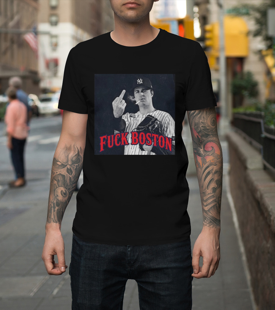 Cam Schlittler The Fuck Yankees Fuck Boston Meme Yankees Player Middle Finger Yankee Cap T-Shirt