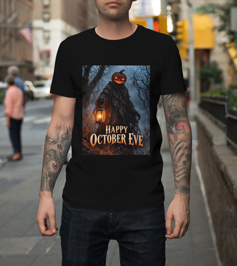 Happy October Eve Halloween Pumpkin Lantern Vibes T-Shirt