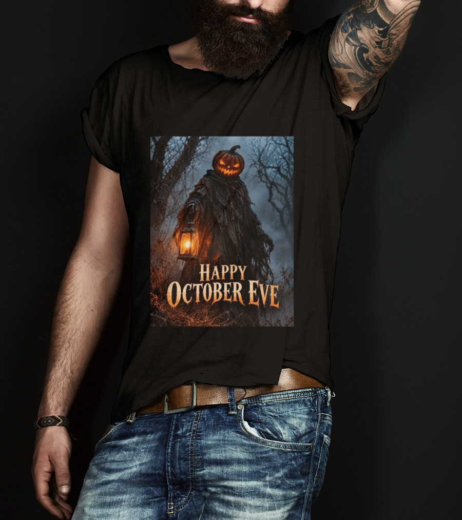 Happy October Eve Halloween Pumpkin Lantern Vibes T-Shirt