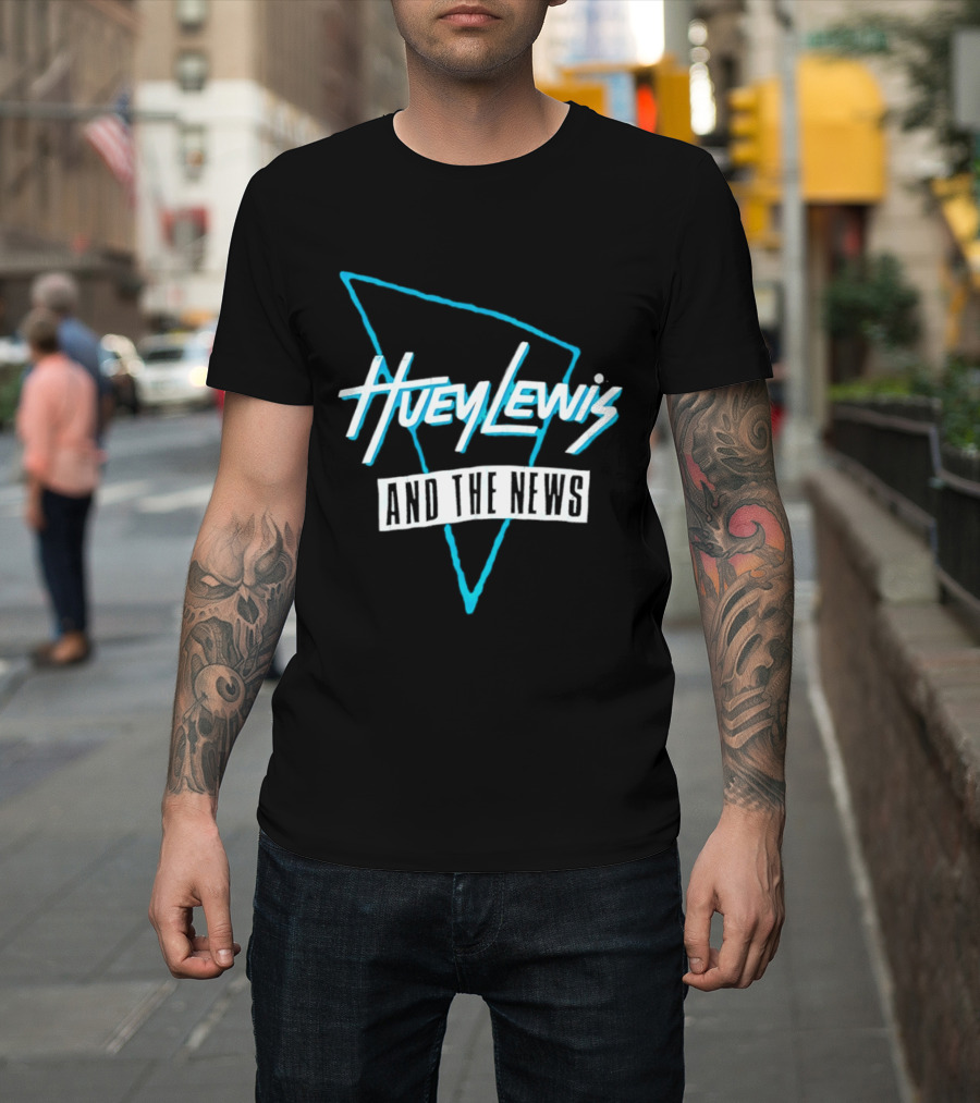 Huey Lewis And The News Retro Logo Triangular T-Shirt