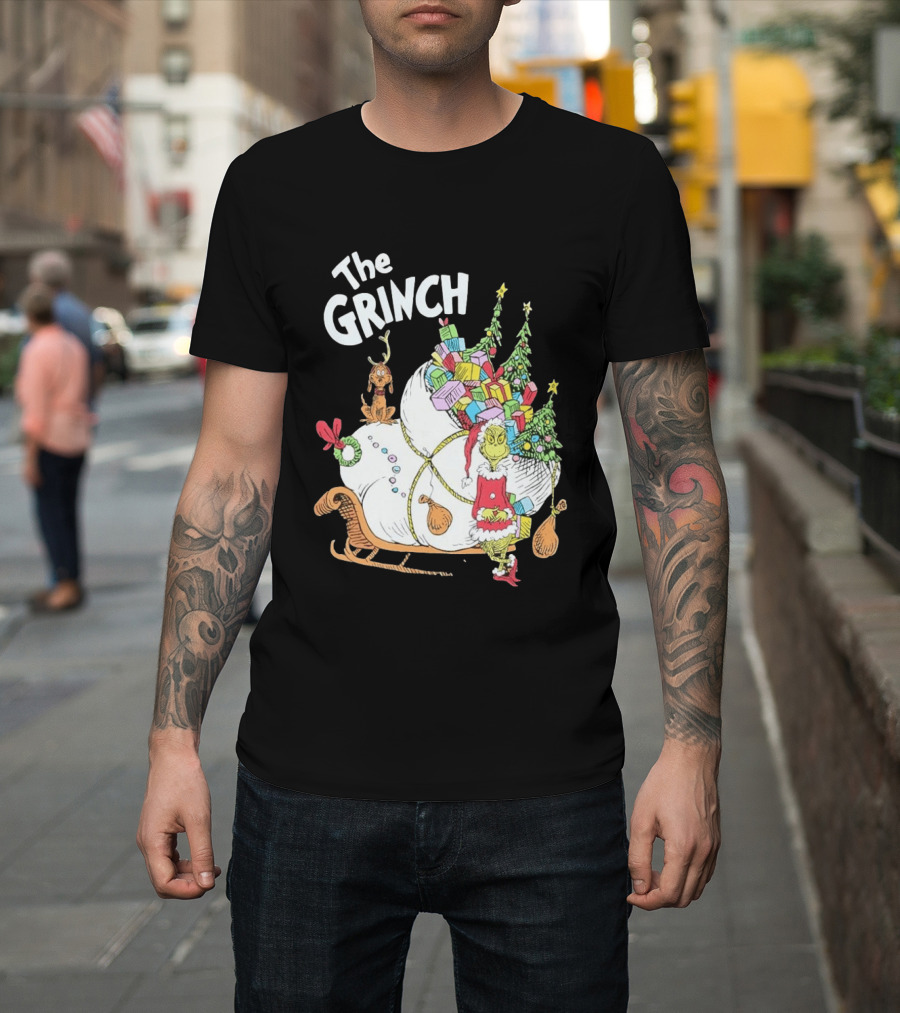 The Grinch Christmas Sleigh With Max And Presents T-Shirt