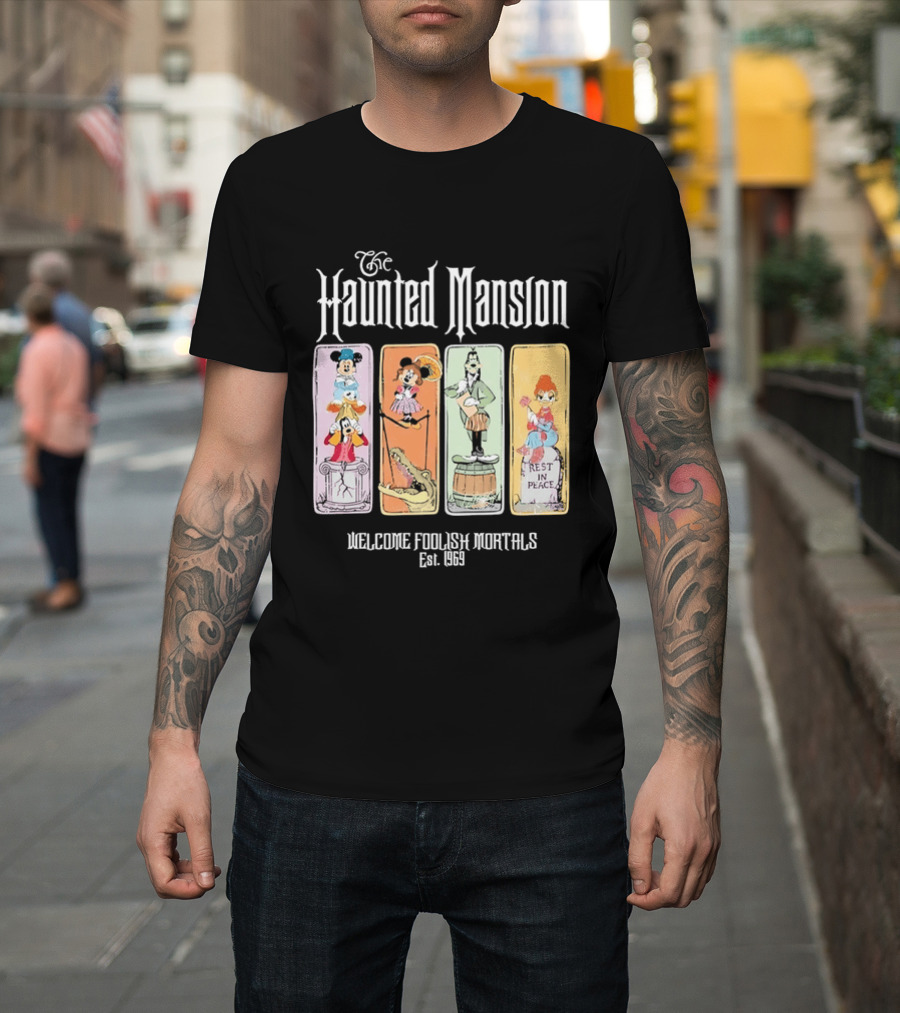 The Haunted Mansion Welcome Foolish Mortals Est 1969 Distressed T-Shirt