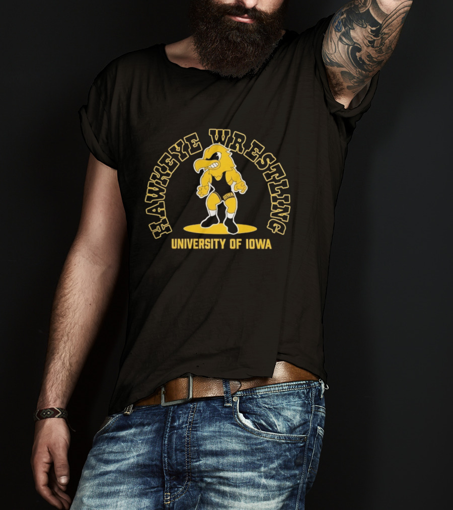 University Of Iowa Hawkeye Wrestling Bold Gold T-Shirt