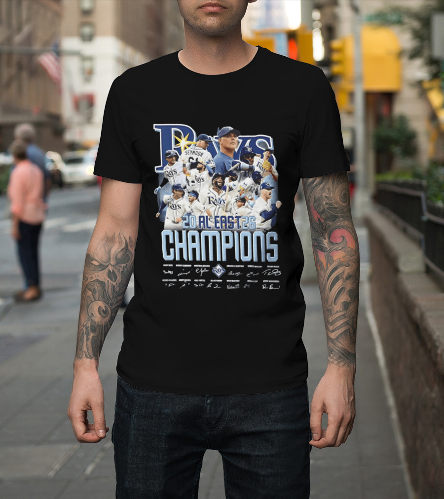 Rays 20 AL East Champions Featuring Seymour Diaz Caminero Aranda Simpson T-Shirt