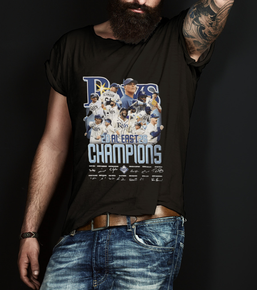 Rays 20 AL East Champions Featuring Seymour Diaz Caminero Aranda Simpson T-Shirt