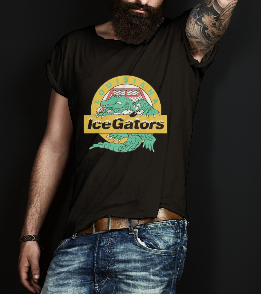 Louisiana IceGators Hockey Team Alligator And Net T-Shirt