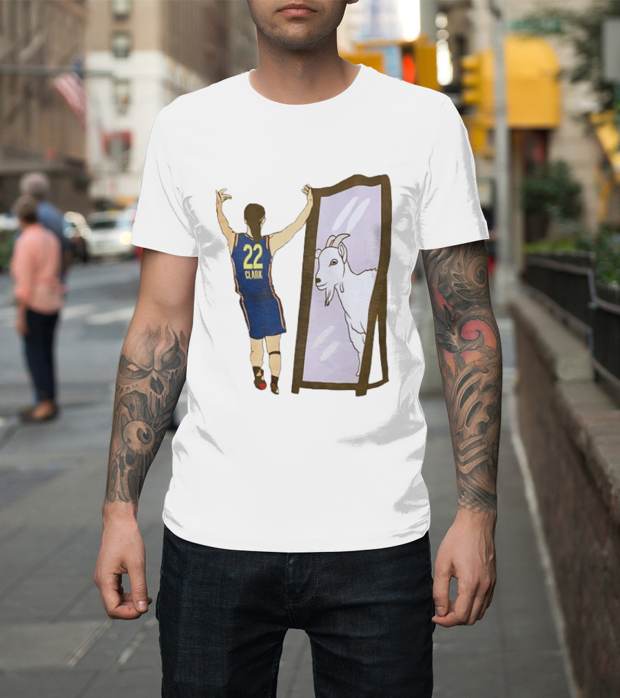 Caitlin Clark 22 Goat Indiana Fever Mirror T-Shirt