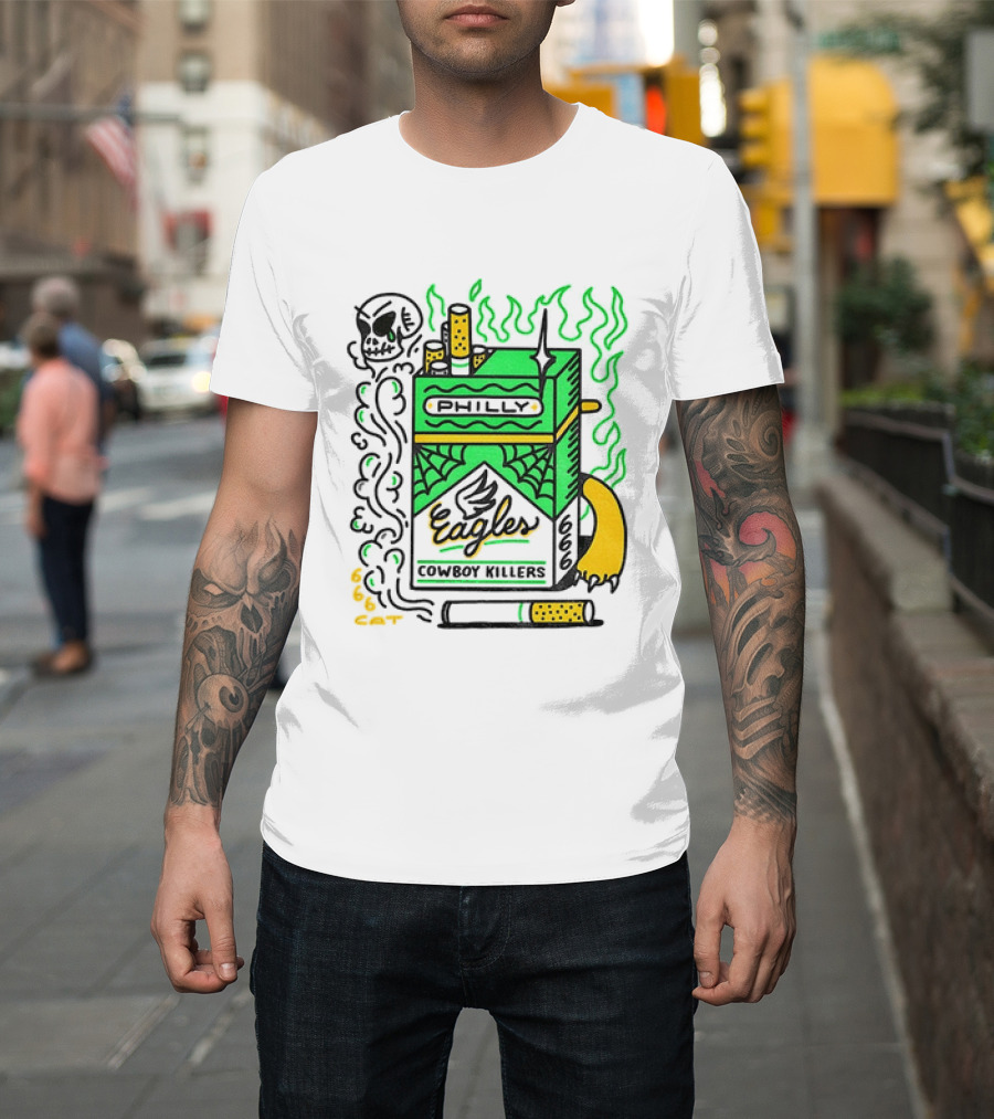 Philly Eagles Cowboy Killers 666 Cigarette Pack T-Shirt