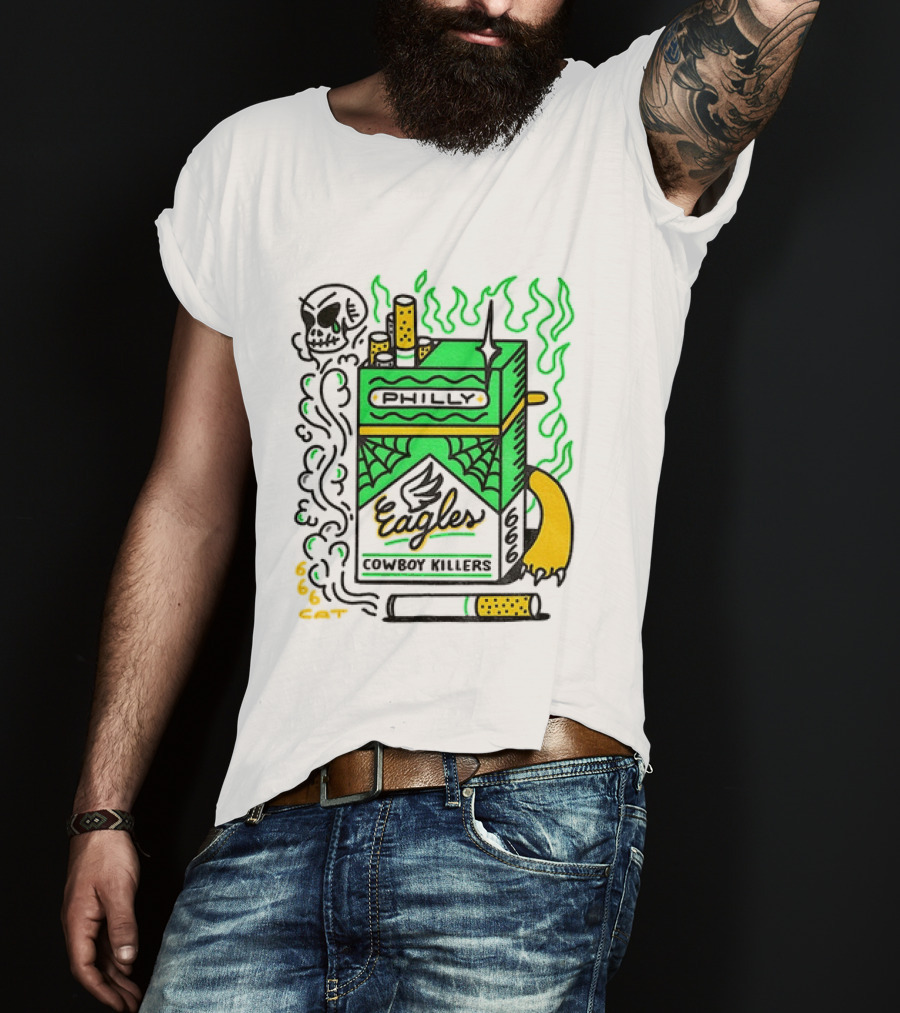 Philly Eagles Cowboy Killers 666 Cigarette Pack T-Shirt