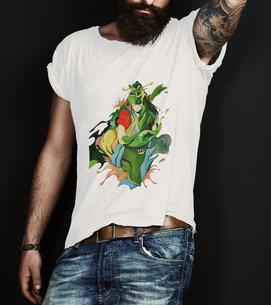 Shun Of Andromeda Saint Seiya Anime Character Art Green And Red T-Shirt
