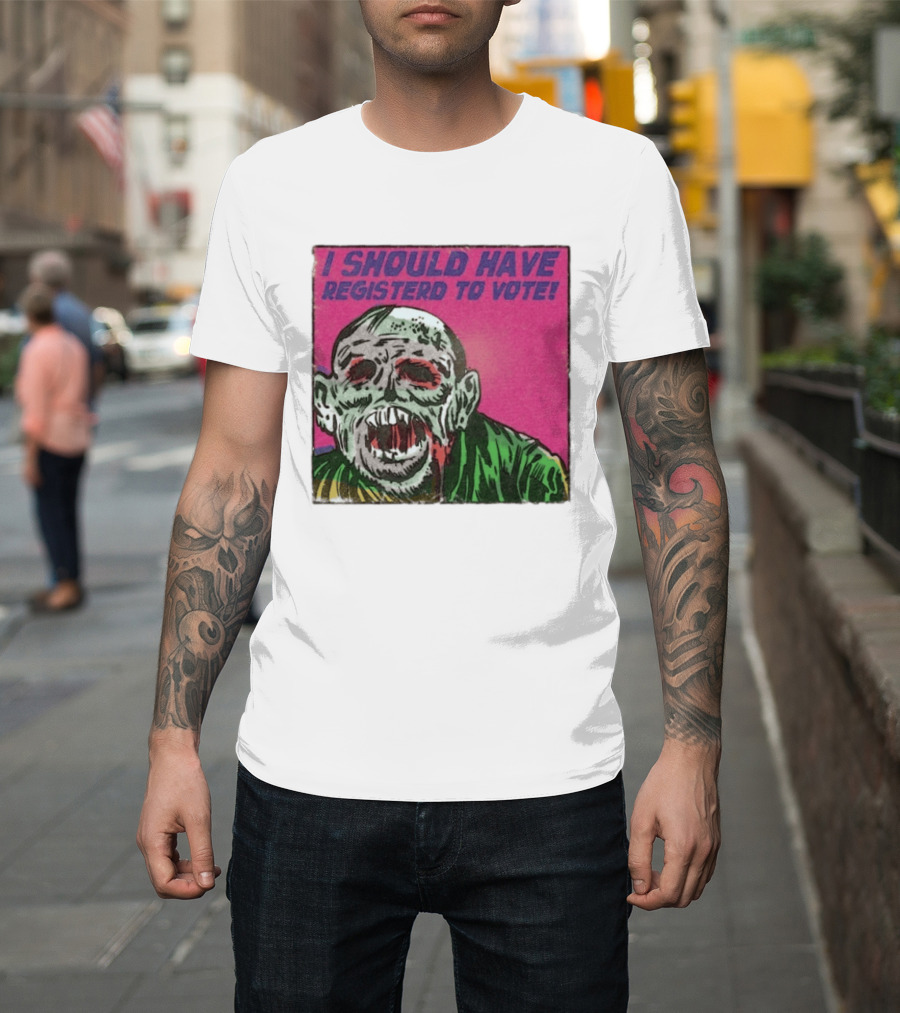 Zombie Meme I Should Have Registered To Vote תובבש Uteזחגרט Zombiebo T-Shirt