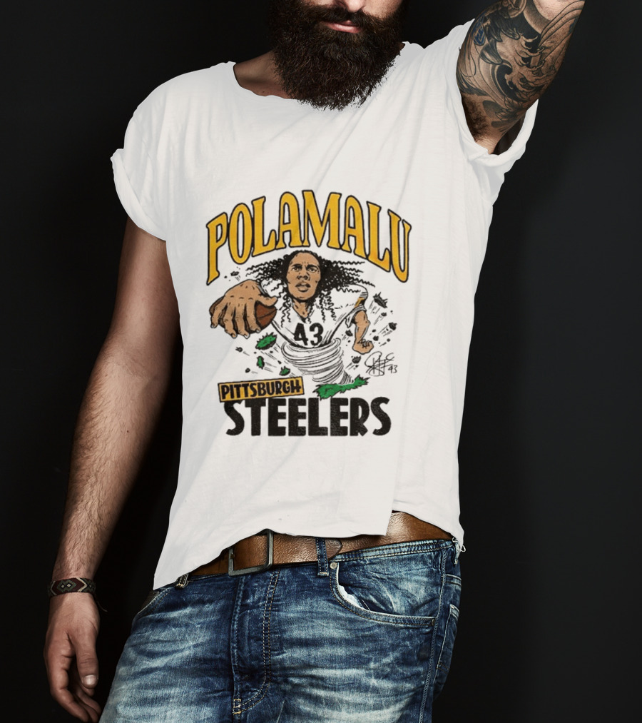Polamalu Pittsburgh Steelers Caricature Player Number 43 T-Shirt