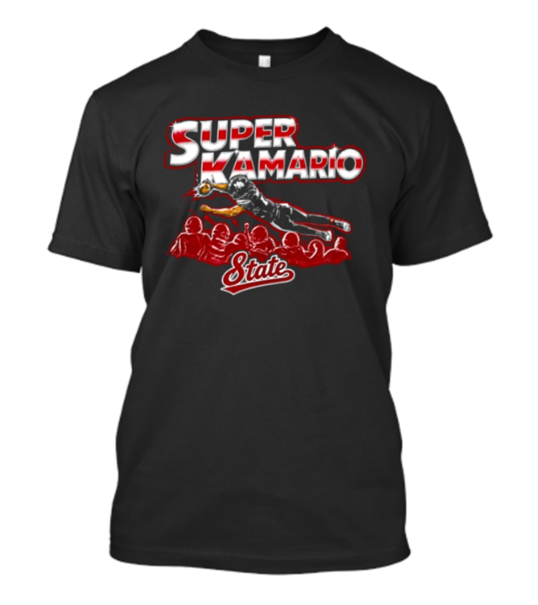 Super Kamario State Football Player Diving Catch Crowd T-Shirt