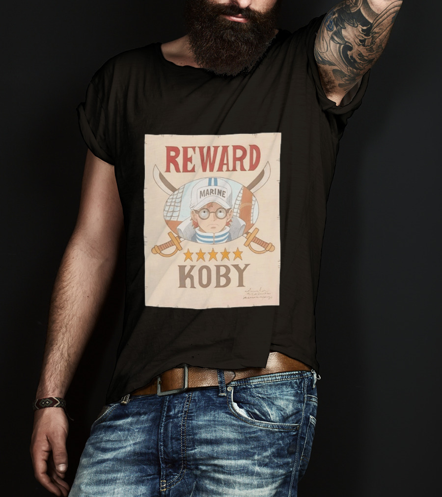 Reward Marine Koby One Piece Anime Five Stars T-Shirt