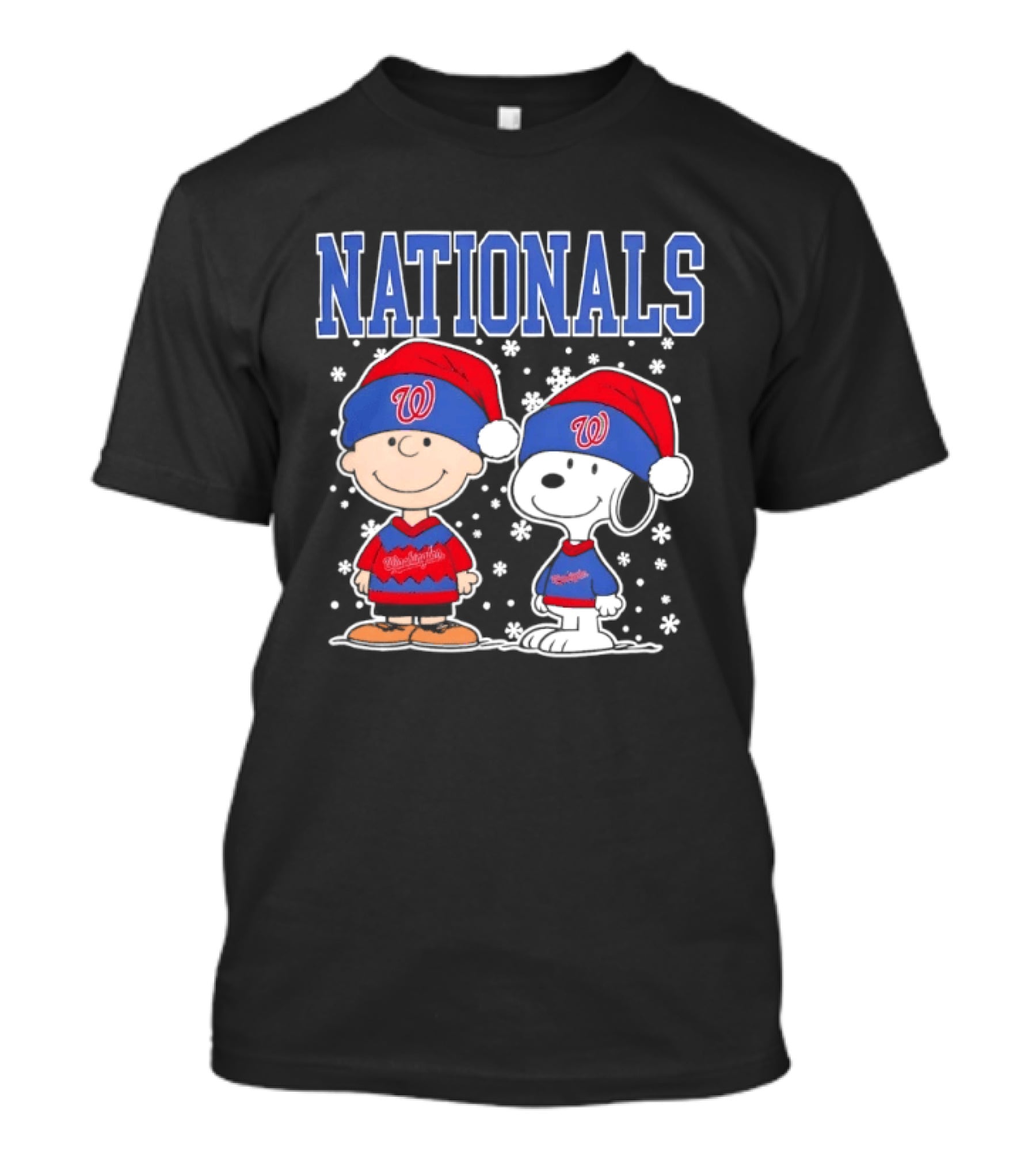 Charlie Brown Snoopy Nationals Christmas Snowflakes T-Shirt