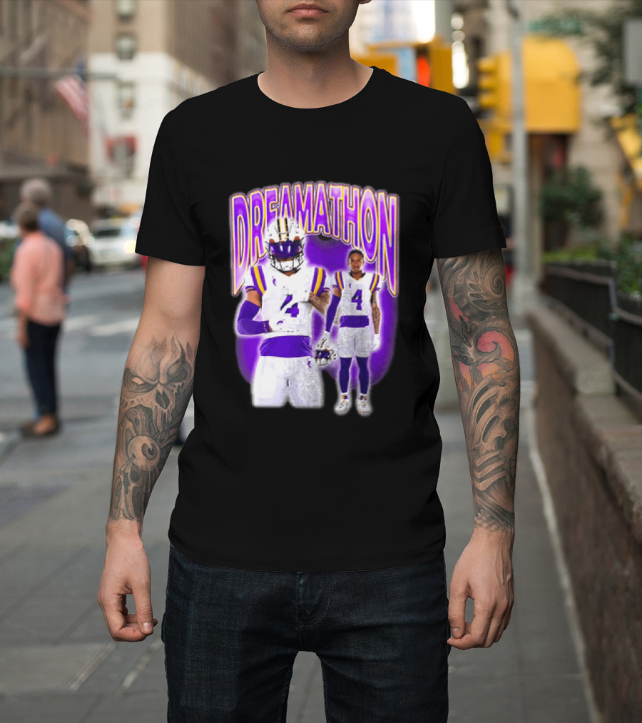 LSU Tigers Dreamathon Gotta Geaux To Work 2 Football 2 Sided T-Shirt