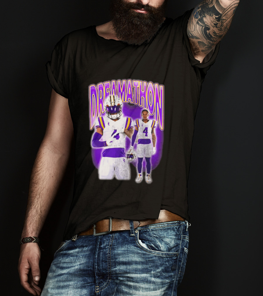 LSU Tigers Dreamathon Gotta Geaux To Work 2 Football 2 Sided T-Shirt