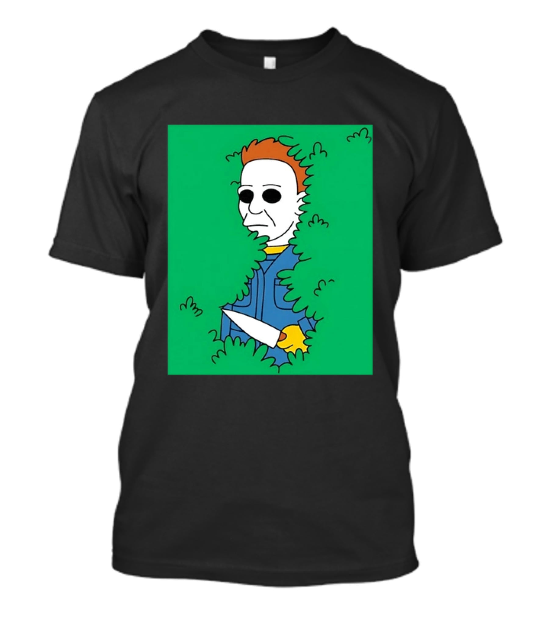 Michael Myers Halloween Bushes Knife Humor T-Shirt