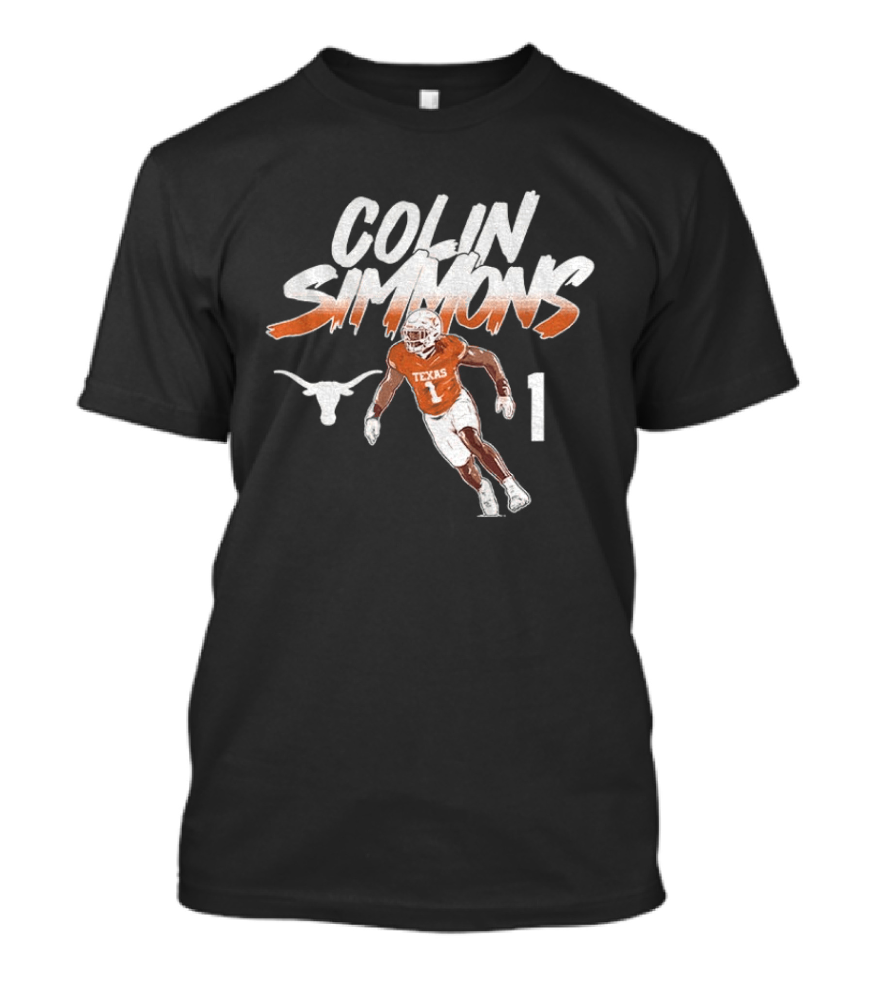 Texas Longhorns Football Colin Simmons Number 1 Pose T-Shirt