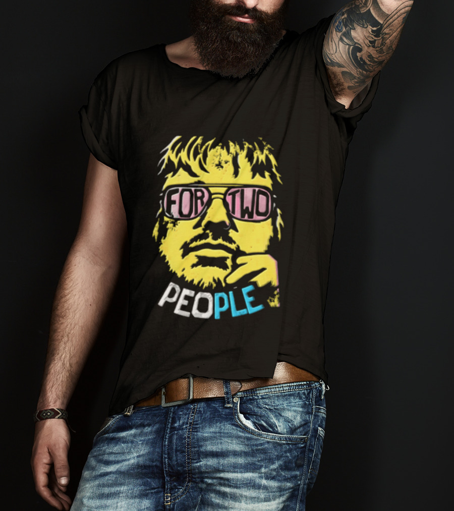 FOR TWO PEOPLE Man Wearing Sunglasses Chin Resting T-Shirt