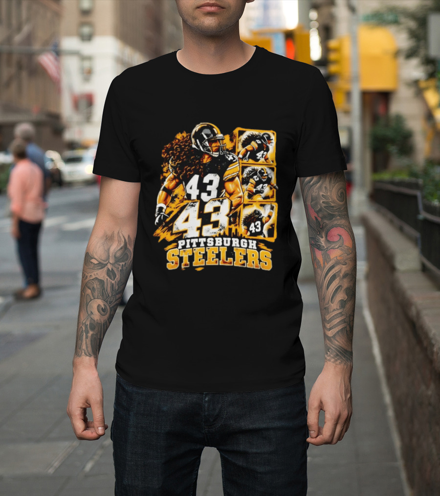 Troy Polamalu 43 Pittsburgh Steelers Football Legend T-Shirt