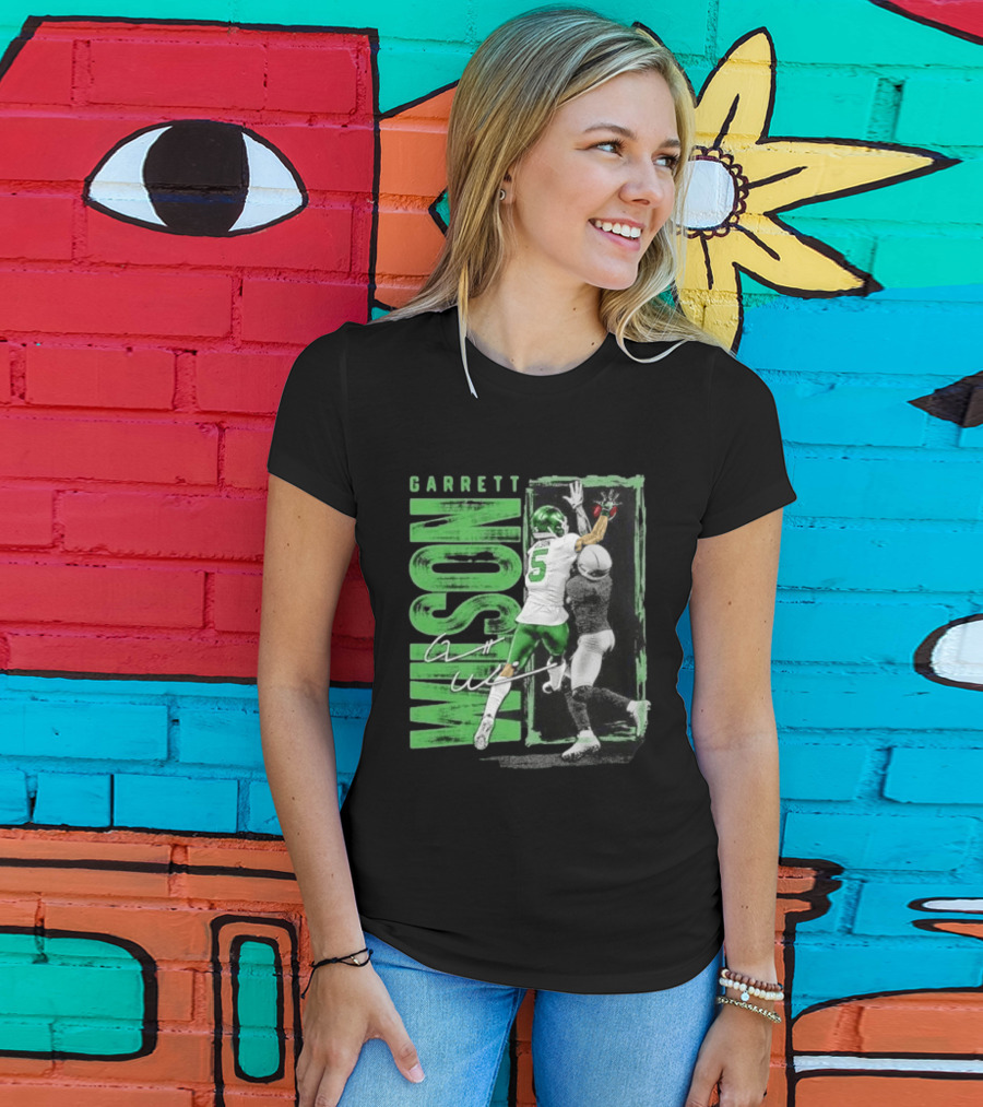 Garrett Wilson New York Jets Football Duo 5 Autograph Wilson Player Image T-Shirt