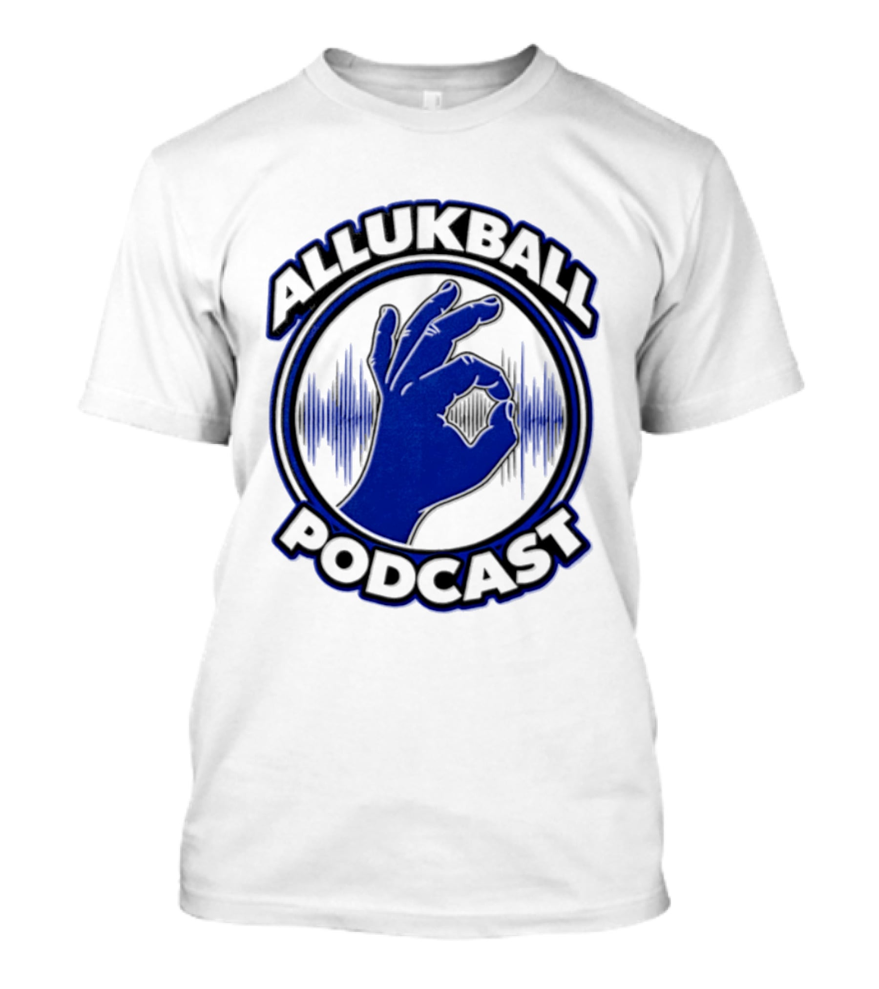 Allukball Podcast Logo Hand Gesture With Sound Waves T-Shirt