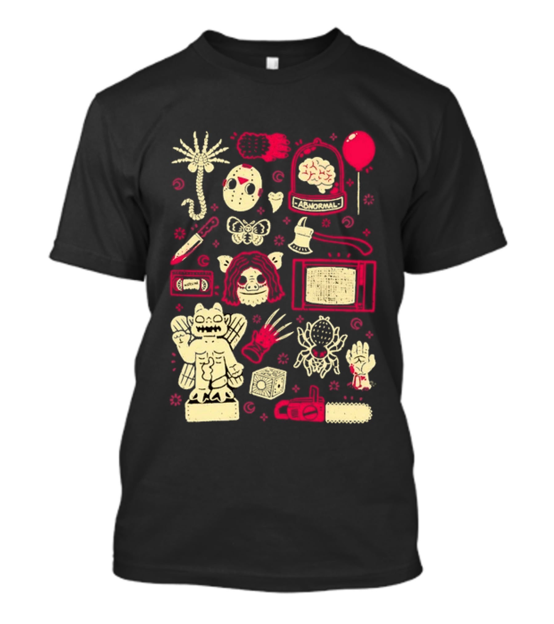 Horror Movie Slasher Mask Chainsaw Creepy Halloween T-Shirt