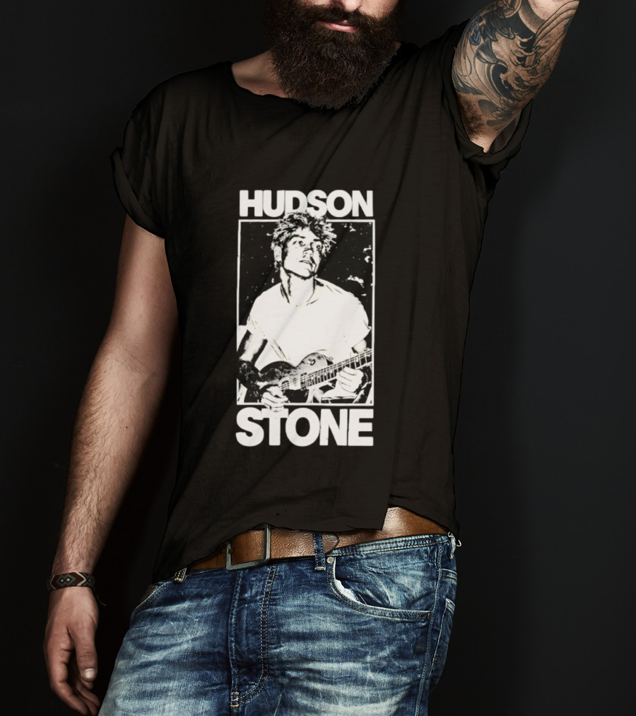 Hudson Stone Distressed Musician Black And White Image T-Shirt
