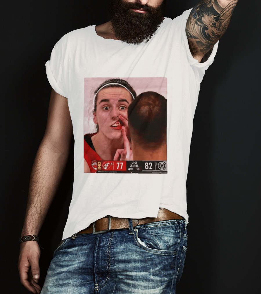 Caitlin Clark Injured Mouth Indiana Basketball Game Score 77 82 Fourth Quarter T-Shirt