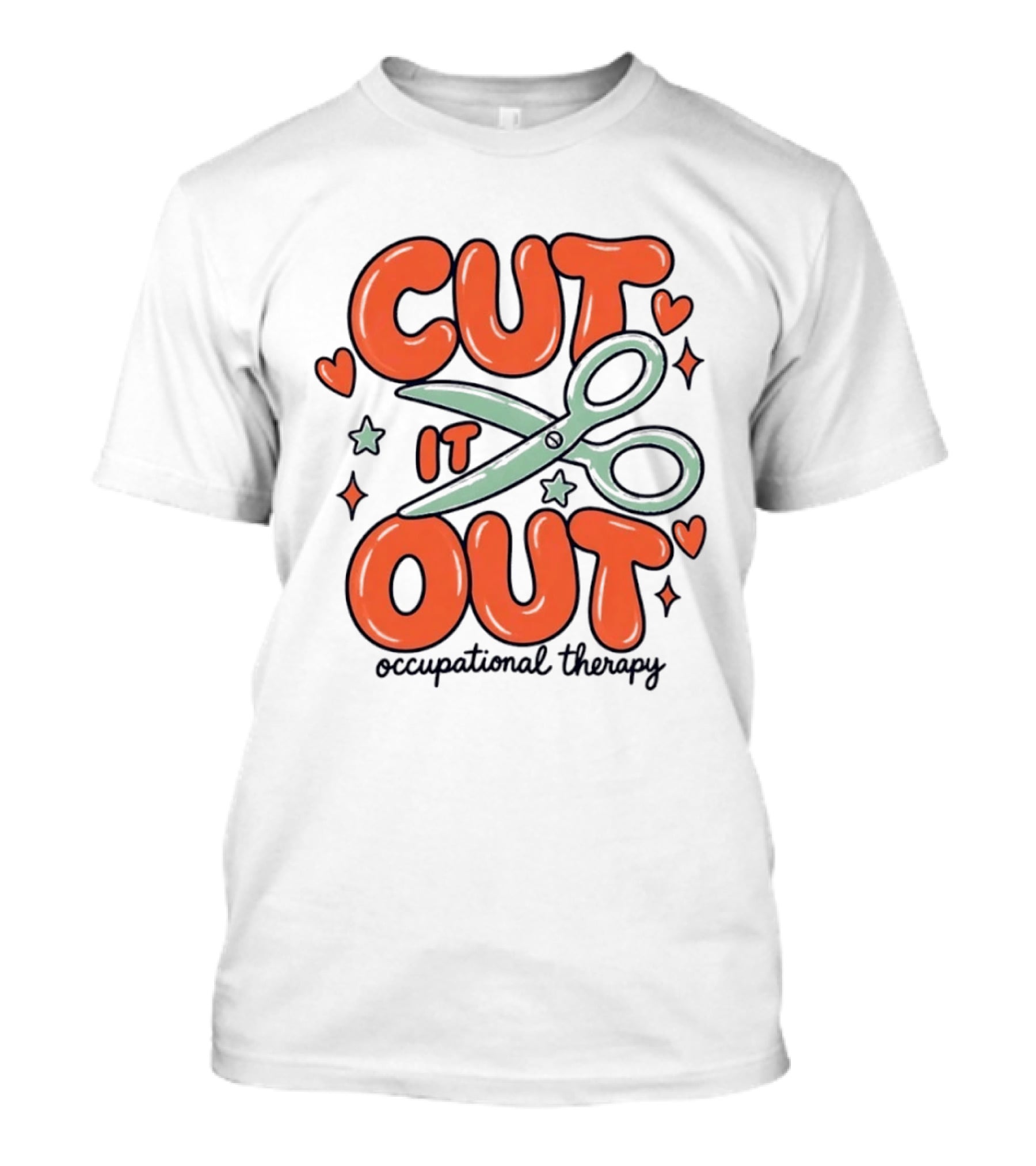 Cut It Out Occupational Therapy Scissors Art Hearts T-Shirt