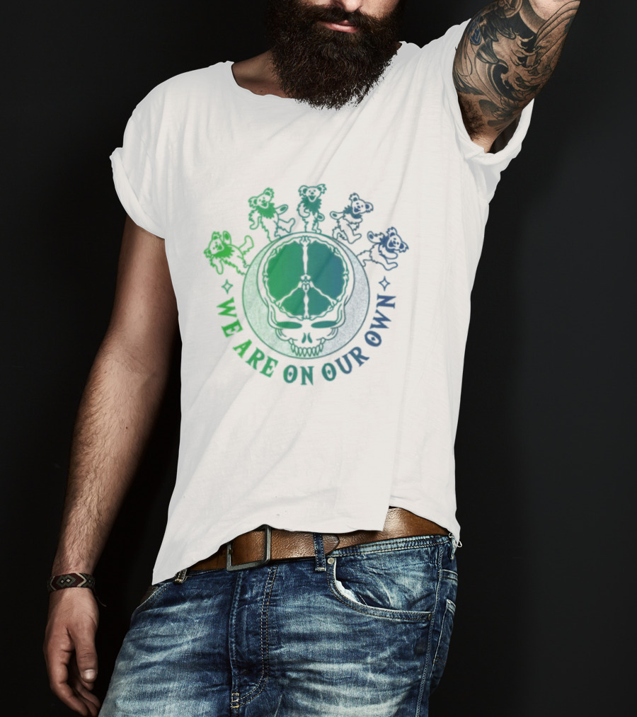 Grateful Dead Dancing Bears We Are On Our Own Peace Skull Moon T-Shirt