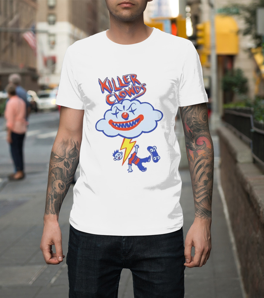 Killer Clowds Clown Cloud Lightning Skater T-Shirt