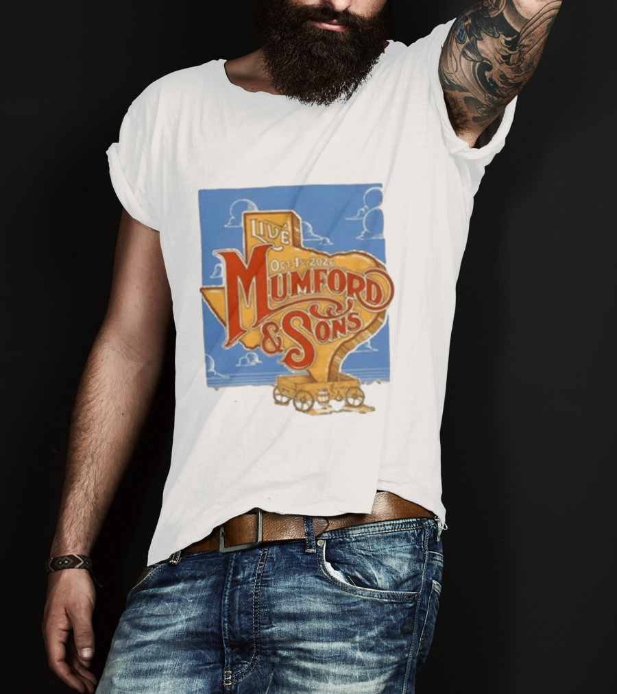 Mumford And Sons Live In The Woodlands Texas Oct 1 2026 T-Shirt