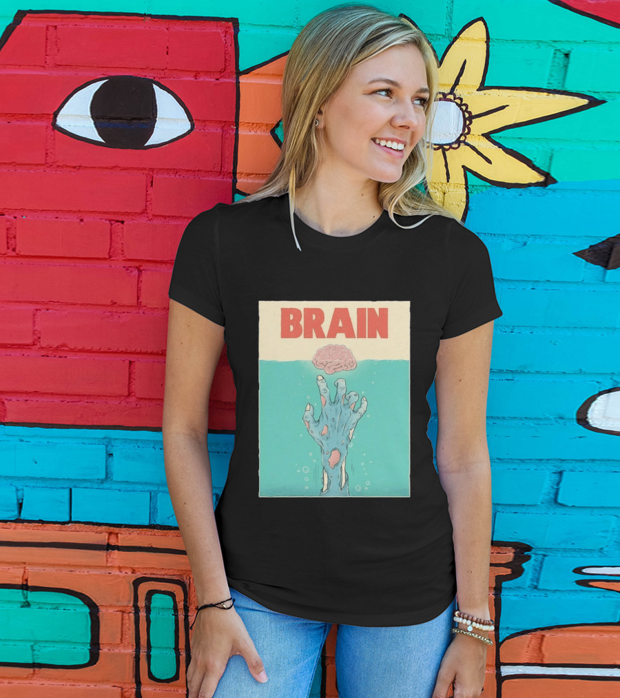 Brain Zombie Hand Horror Undead Creepy T-Shirt