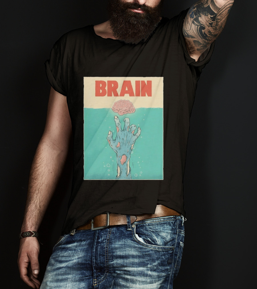 Brain Zombie Hand Horror Undead Creepy T-Shirt