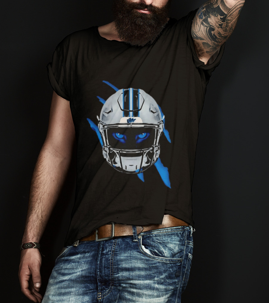 Carolina Panthers CLT Blue Eyes Helmet Football T-Shirt